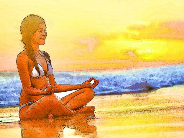 Yoga Sketch – Beach Relaxation