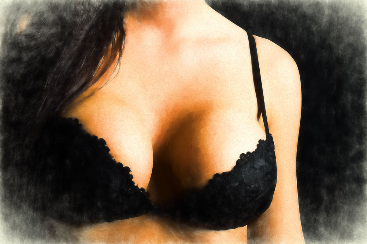 Faded Painting with Bra