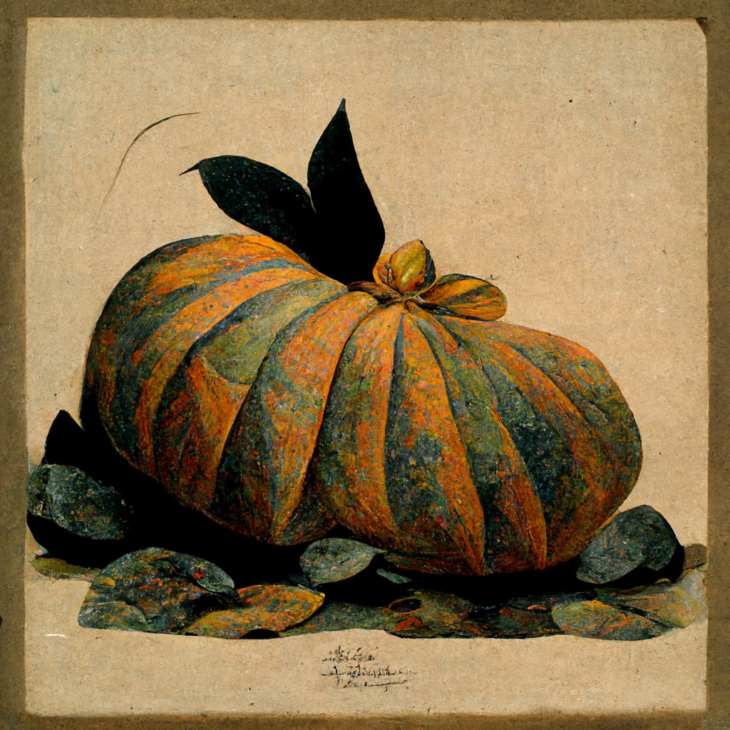 Pumpkin on Leaves