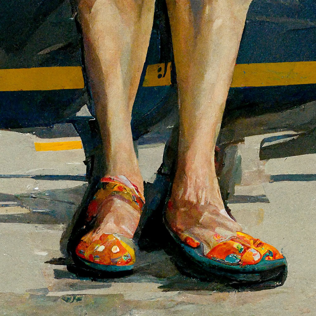 feet in an airport