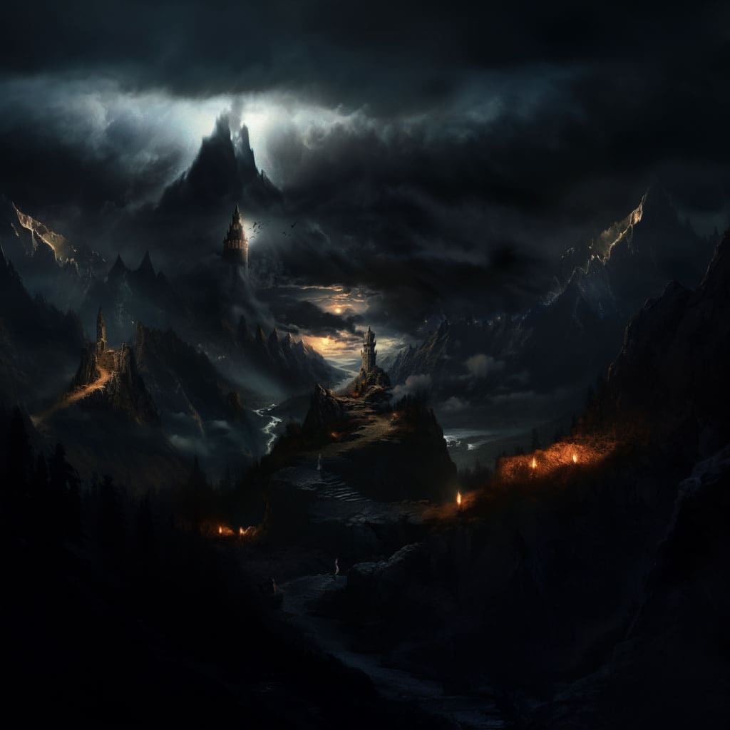 Craggy cliffs - dark wizard's tower