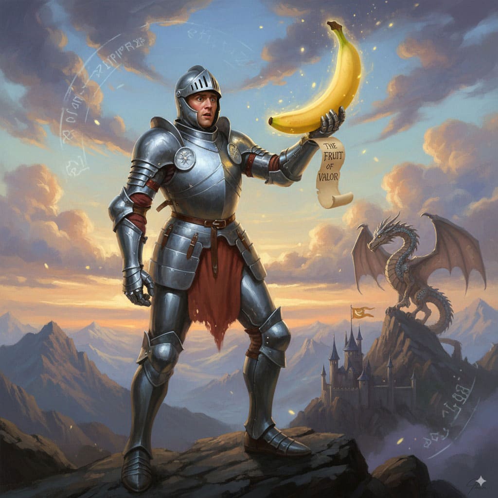 Knight with banana variation 1